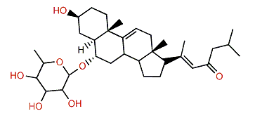 3b-Hydroxy-5a-cholesta-9(11)-20(22)-dien-23-one 6-O-b-D-quinovopyranoside